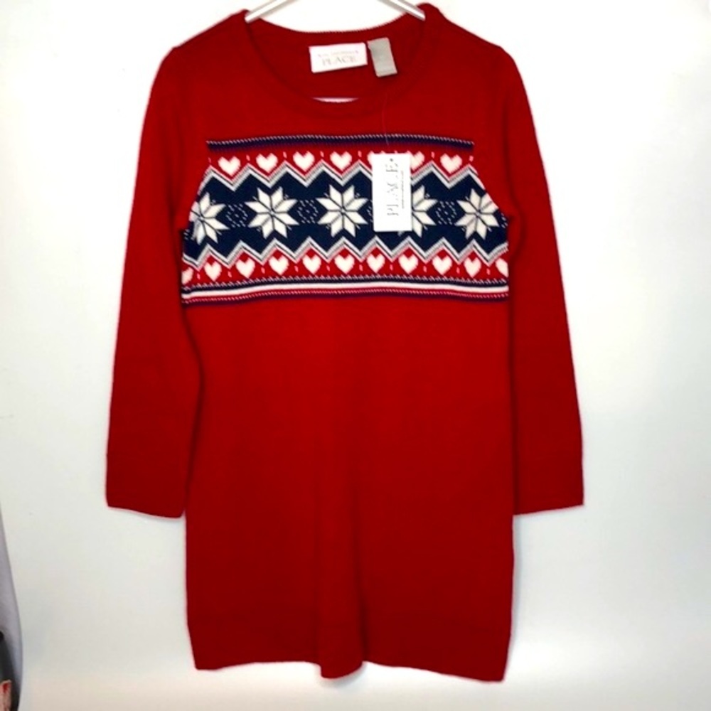 NWT‎ The Children’s Place Red Knitted Dress 4T - Picture 1 of 6